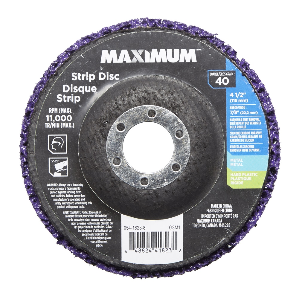 MAXIMUM 41/2in 40 Grit Stripit Abrasive Flex Disc for Metal