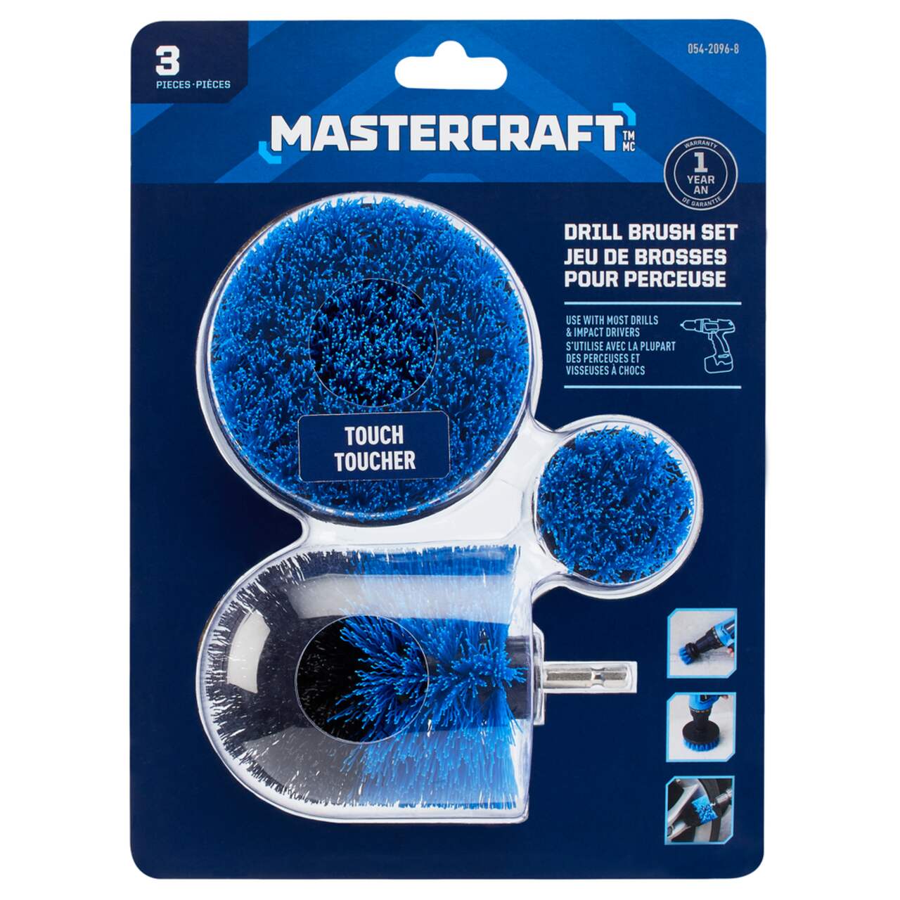 Mastercraft Drill Brush Set, 3-pc