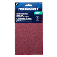 Mastercraft 6 x 9-in Nylon Synthetic Steel Wool Pad for Wood, Metal, Plastic, Medium Grit Front_Flat