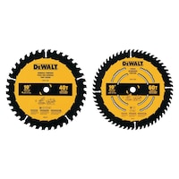 Lames de scie circulaire au carbure DEWALT, 10 po, 40 et 60 dents, paq. 2 Front_Flat