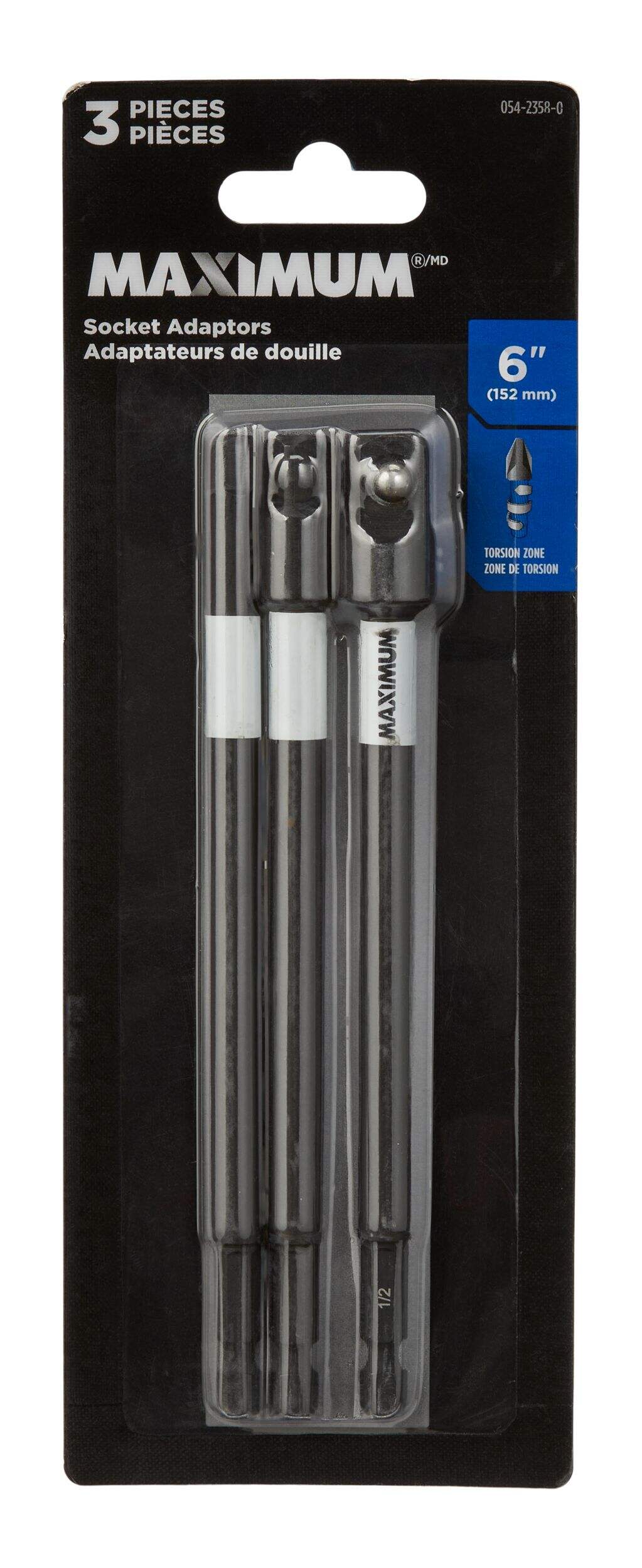 MAXIMUM Impact-Ready Socket Adaptor Set, 6-in, 3-pc Front_Flat