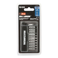 MAXIMUM Mixed Torx Carabiner Screw Bit Set, 2-In, 10-pc Front_Flat