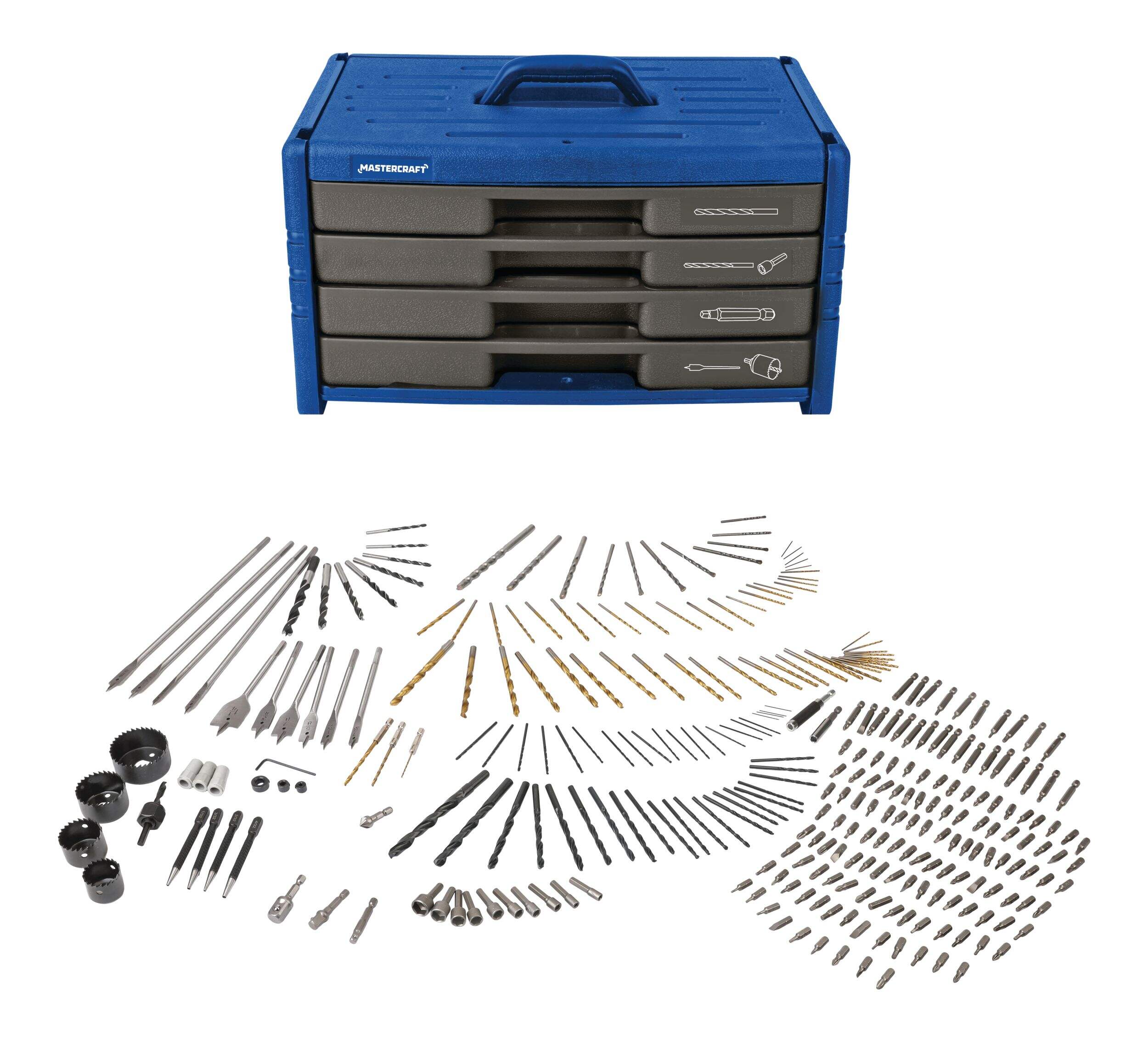 Mastercraft TitaniumCoated Screw Driver Drill Bit Set, 304pc