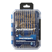 Mastercraft Titanium-Coated Screw Driver Drill Bit Set, 66-pc Front_Flat