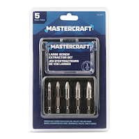Mastercraft Screw Extractor Set with Storage Case, Large, 5-pc Front_Flat