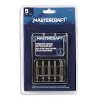 Mastercraft Screw Extractor Set with Storage Case, Medium, 5-pc