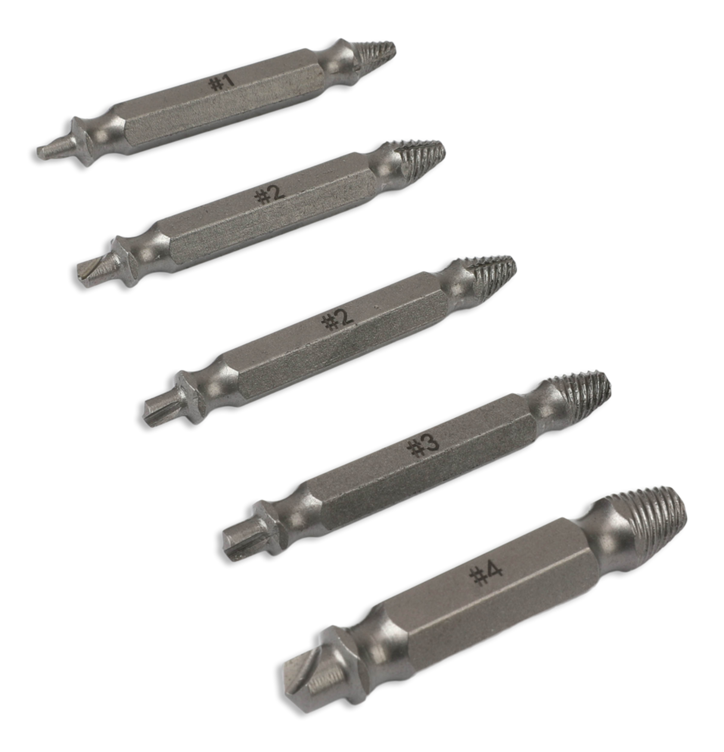 Mastercraft Screw Extractor Set with Storage Case, Medium, 5pc