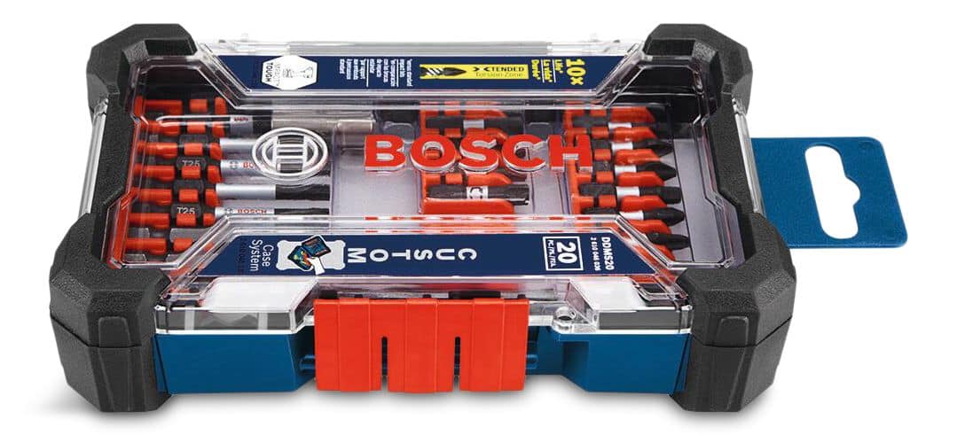 Bosch Impact Tough Screw Driver Bit Set with Customizable Case 20