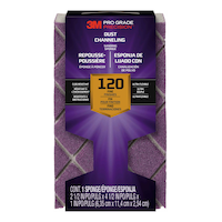 3M Pro Grade Precision Dust Channeling Ultra Flexible Aluminum Oxide Sanding Sponge for Wood, Metal, Plastic & Masonry, 80-Grit
