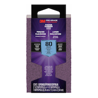 3M Pro Grade Precision Faster Sanding Aluminum Oxide Sanding Sponge for Wood, Metal, Plastic & Masonry, 80-Grit Front_Elevated