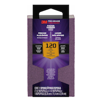3M Pro Grade Precision Faster Sanding Aluminum Oxide Sanding Sponge for Wood, Metal, Plastic & Masonry, 120-Grit