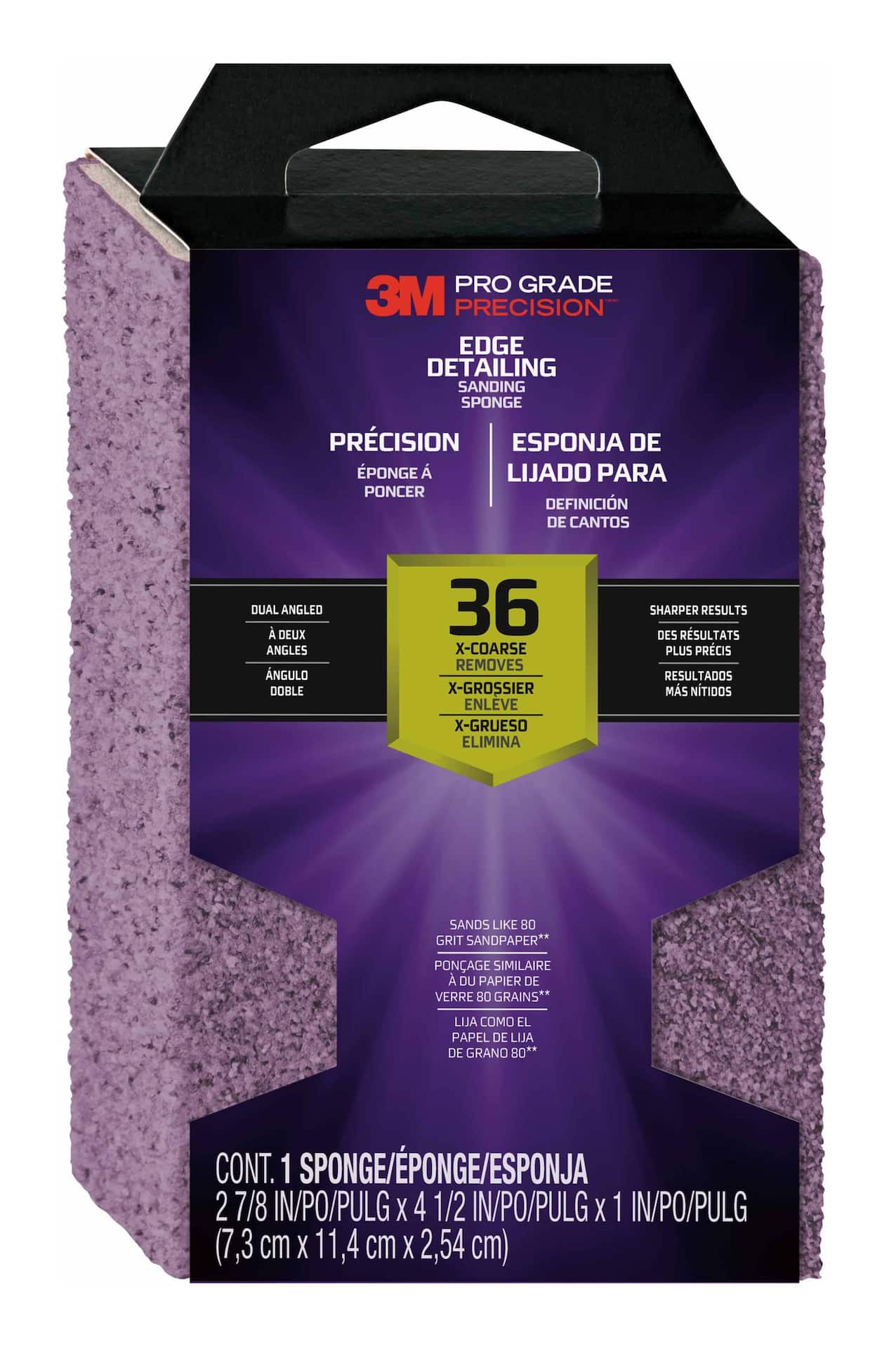 3M Pro Grade Detailing Aluminum Oxide Dual Angle Sanding Sponge for Wood Metal Plastic Masonry Canadian Tire