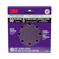 3M Pro Grade 5-in Hook & Loop Aluminum Oxide 8-Hole Sanding Discs for Wood, Metal, Plastic, Masonry, 10-pk Front_Elevated