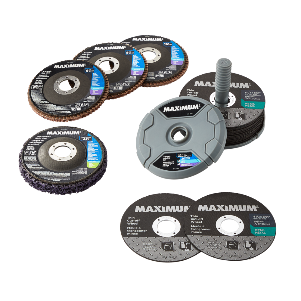 MAXIMUM 41/2in Assorted Grit Aluminum Oxide Cutting & Grinding Set