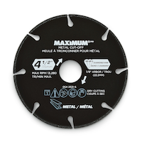 MAXIMUM Diamond Rim Metal Cut-Off Wheel, 4-1/2-in, 8T Front_Flat