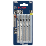 Bosch T101BF 4-in 10 TPI T-Shank Carbide Jigsaw Blades for Wood, 5-pk Front_Flat