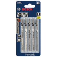 Bosch T101BF 4-in 10 TPI T-Shank Carbide Jigsaw Blades for Wood, 5-pk Front_Flat
