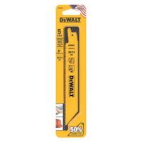 DEWALT DW4845 6-in 10/14 TPI Bi-Metal Reciprocating Saw Blade Set for Wood, Metal, 5-pc Front_Flat