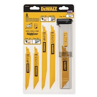 DEWALT DWAR8SETCS Assorted TPI Bi-Metal Reciprocating Saw Blade Set for Wood, Metal, 8-pc Front_Flat