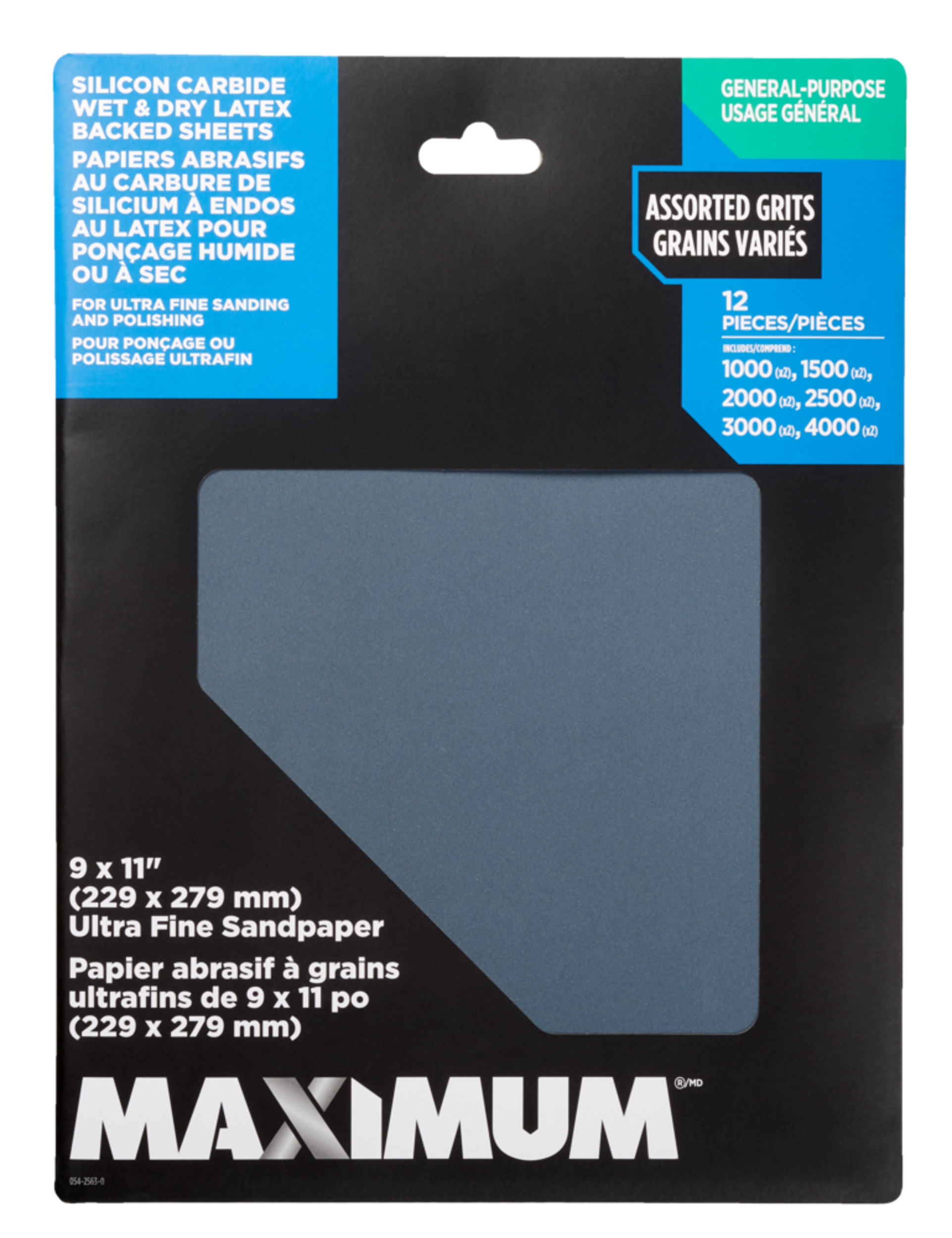 MAXIMUM Assorted Ultra Fine Sanding Paper, 12-pk Front_Flat