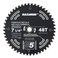 MAXIMUM 7-1/4-in 48T Carbide Tipped Circular Saw Blade for Ferrous Metal Front_Flat