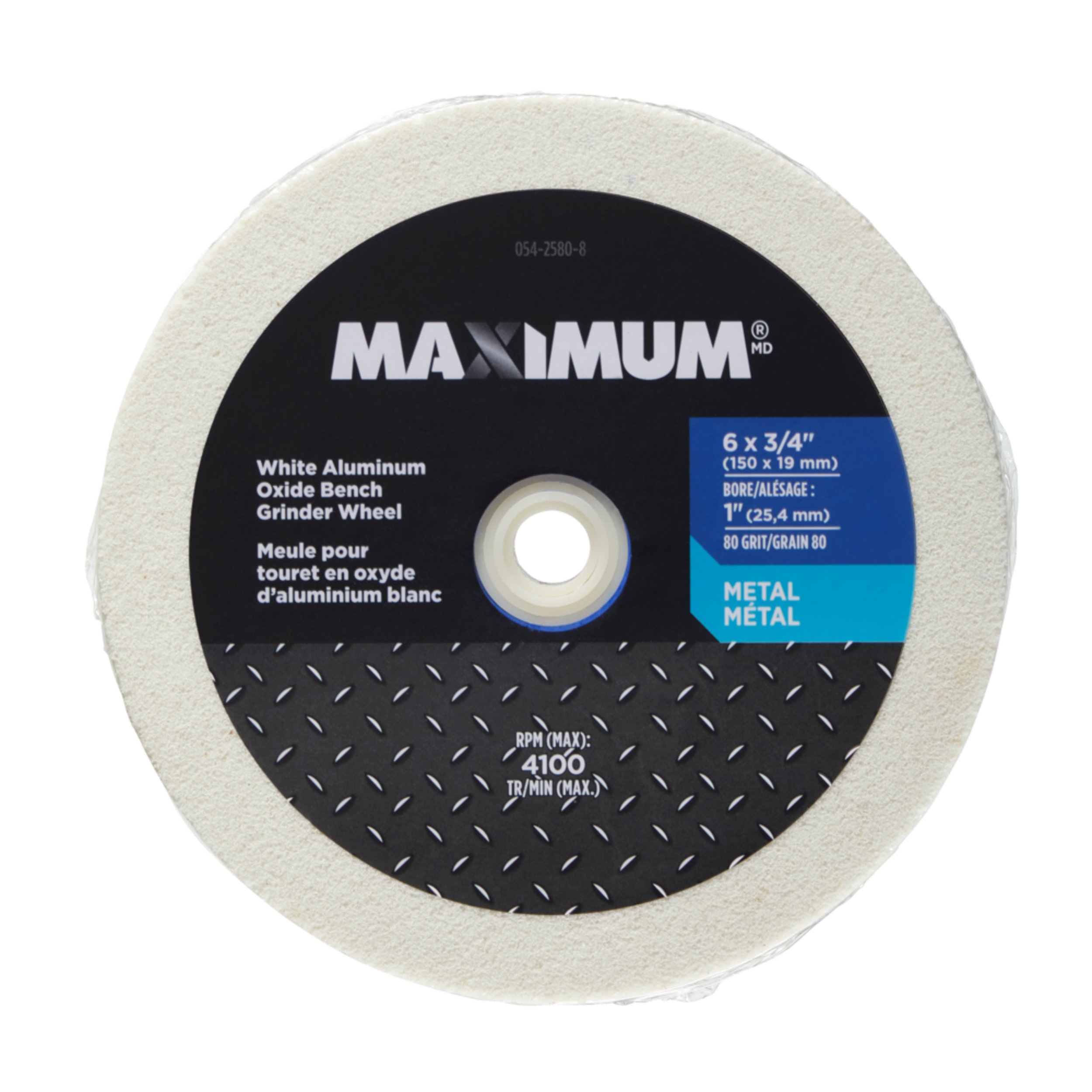 MAXIMUM 6-3/4-in 80 Grit Aluminum Oxide White Grinder Wheel for Metal Front_Flat