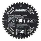 Lame de scie circulaire tout usage MAXIMUM, 40 dents en carbure, pour le bois, 7 1/4 po Front_Flat