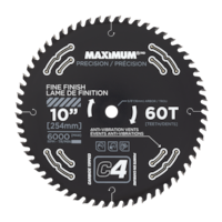 MAXIMUM 10-in 60T Carbide Tipped Fine Finish Circular Saw Blade for Wood Front_Flat