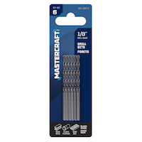 Mastercraft 1/8-in HSS Drill Bit for Wood, Metal, Plastic, 6-pk Front_Flat