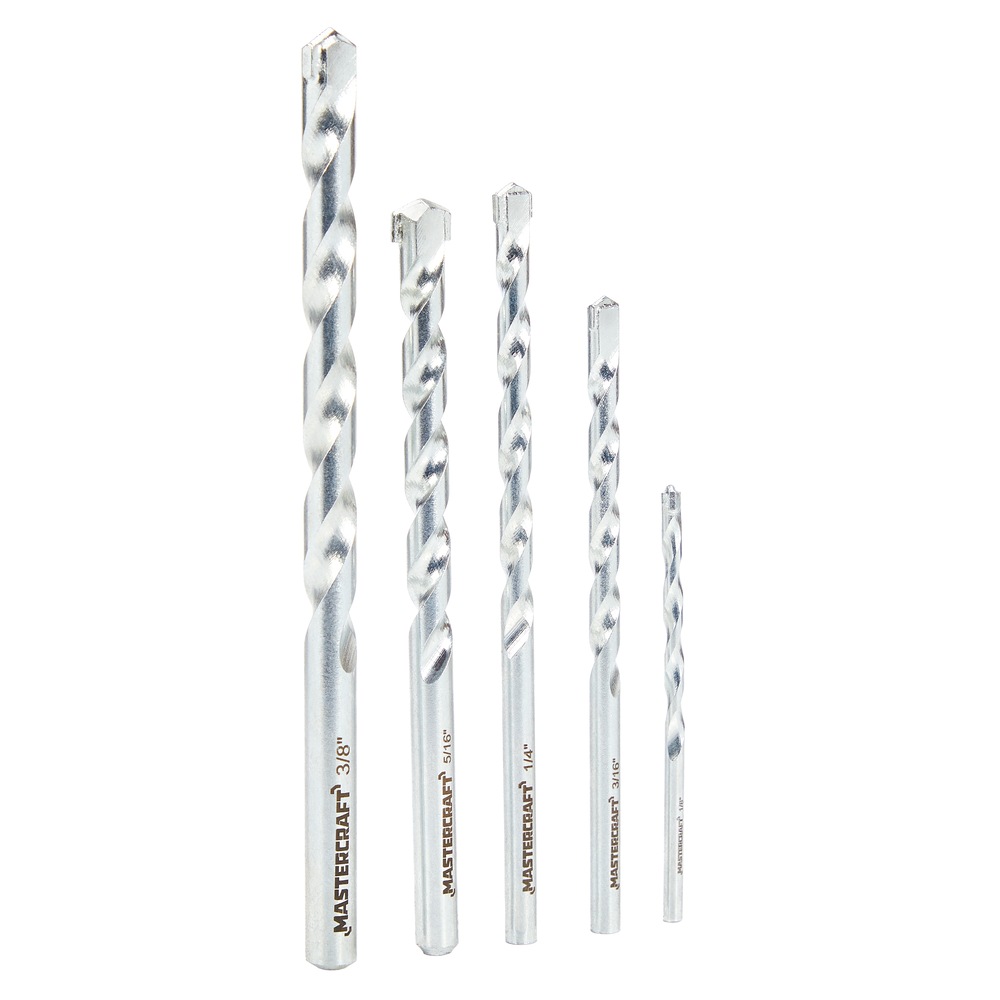 Mastercraft Carbide Tipped Drill Bit Set for Masonry, 5pc Canadian Tire