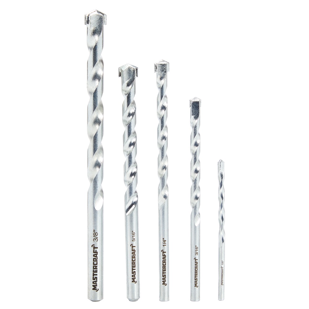 Mastercraft Carbide Tipped Drill Bit Set for Masonry, 5pc Canadian Tire