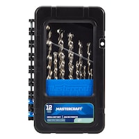 Mastercraft Carbide Tipped Drill Bit Set with Storage Case for Masonry, Stone, 12-pc Front_Flat