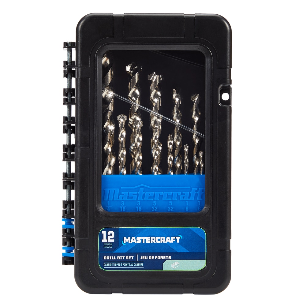 Mastercraft Carbide Tipped Drill Bit Set for Masonry, Stone, 12pc