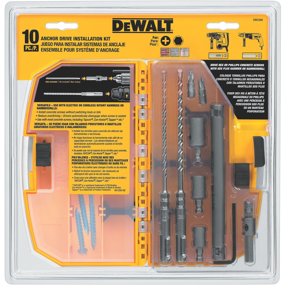 DEWALT Tapcon Set, 10pc Canadian Tire