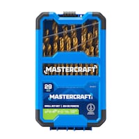 Mastercraft Titanium Drill Bit Set for Wood, Metal, Plastic, 29-pc Front_Flat