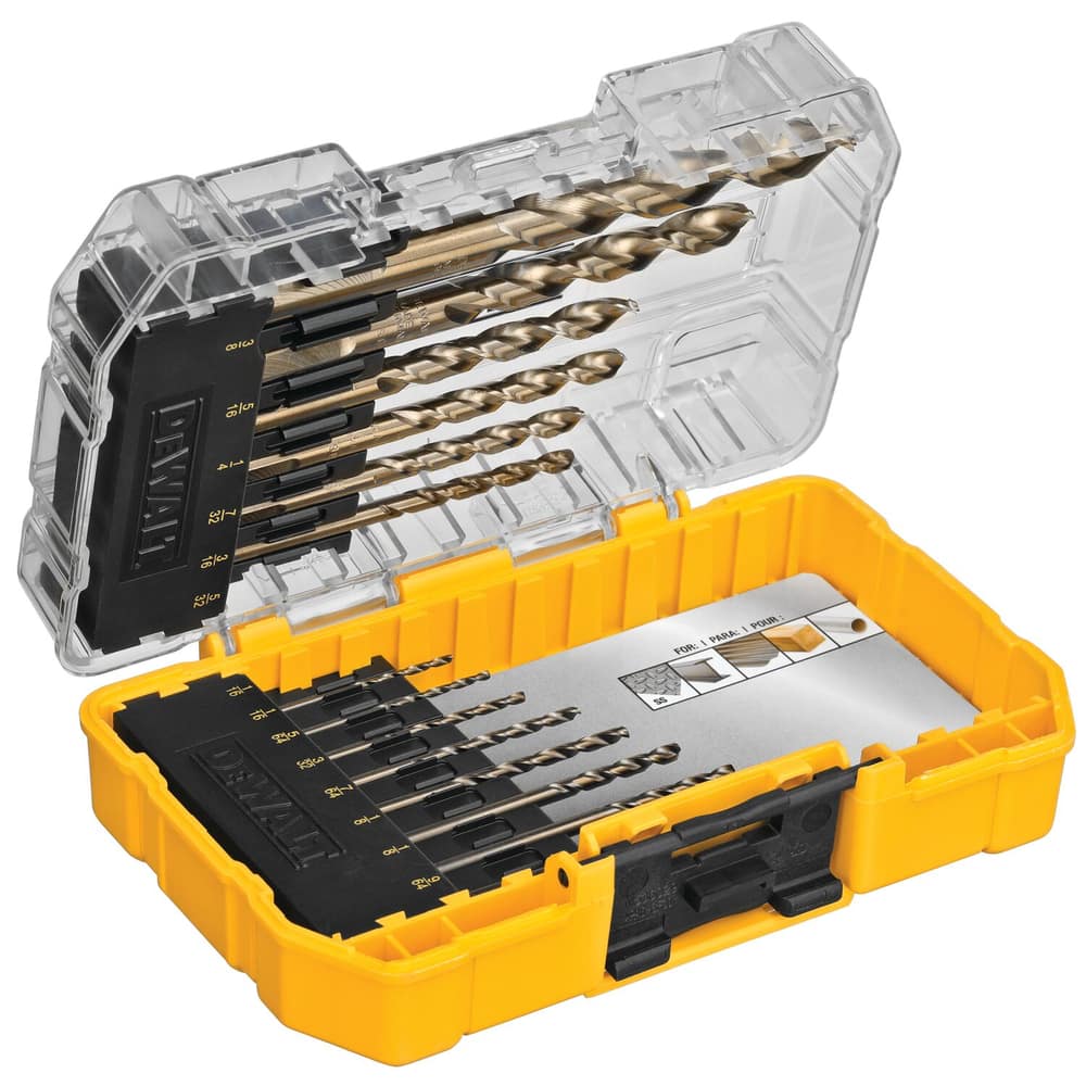 DEWALT DWA1240 Cobalt Drill Bit Set for Wood, Metal, Plastic, 14-pc ...