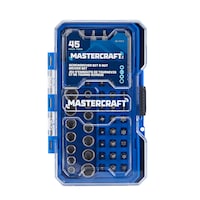 Mastercraft Screwdriver Bit and Nut Driver Set, 45-pc Front_Flat