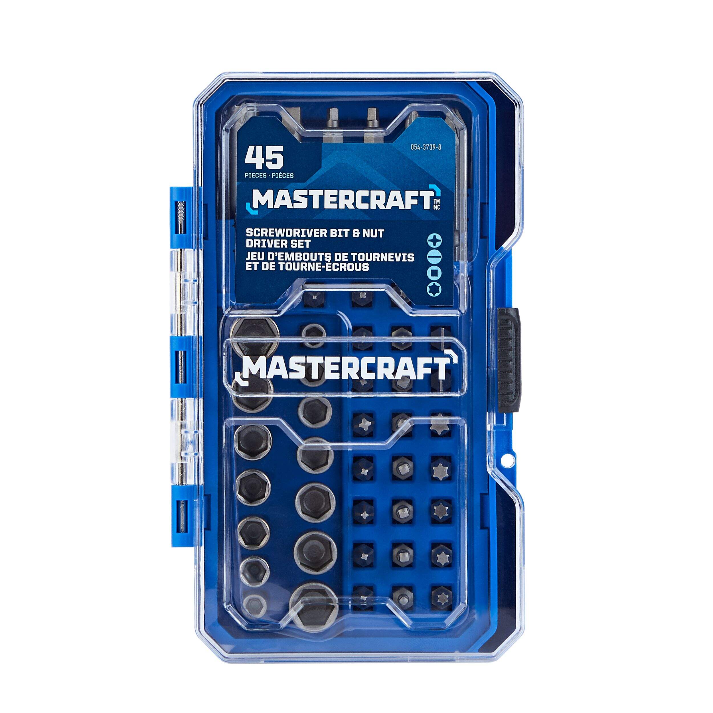 Mastercraft Screwdriver Bit and Nut Driver Set, 45-pc Front_Flat