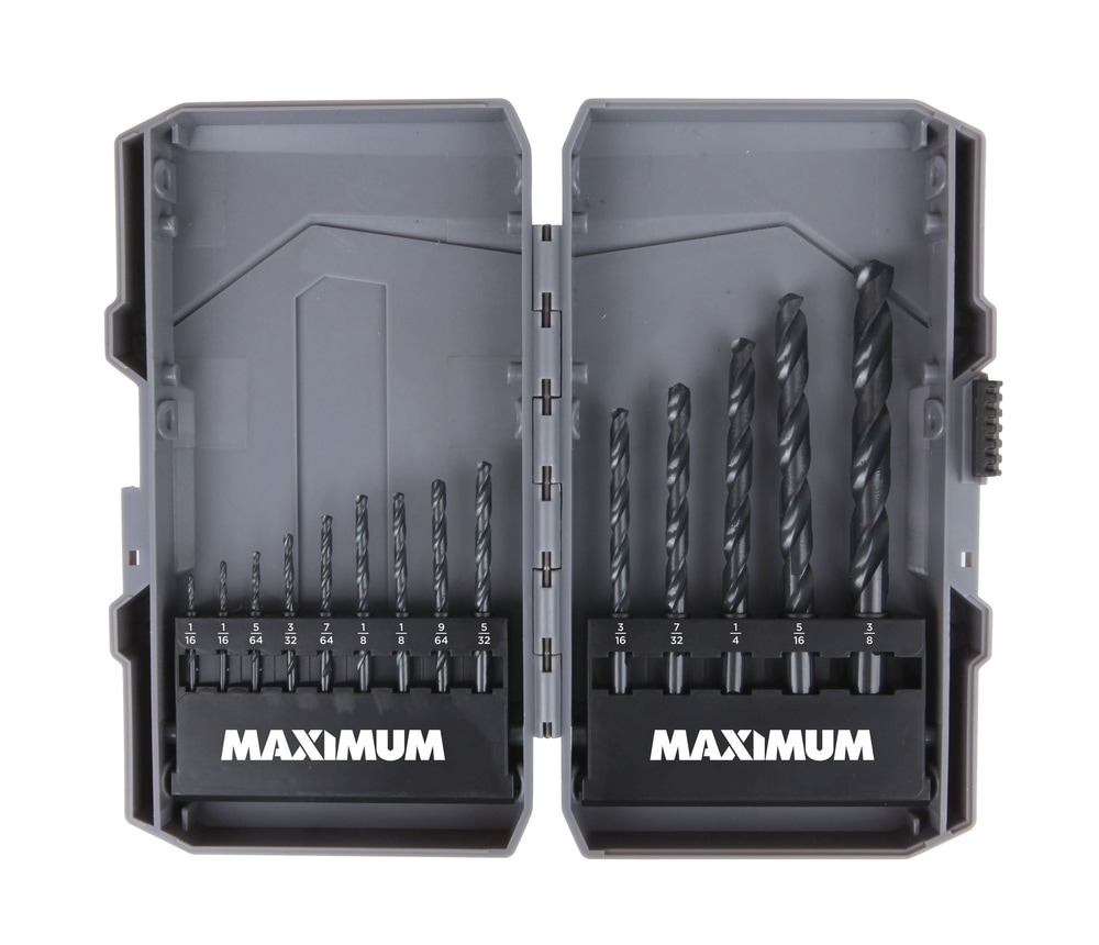 MAXIMUM M2 Steel Black Oxide Drill Bit Set, 14pc Canadian Tire