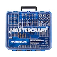 Mastercraft Hex Shank Drill & Drive Set for Wood, Metal, Plastic, Masonry, 100-pc Front_Flat