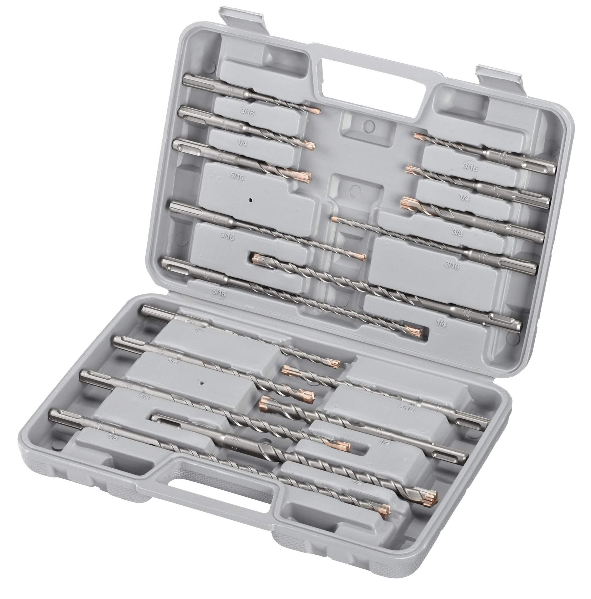 MAXIMUM Assorted SDS+ 4-Cutter Bit Set, 17-pc Overhead_Plunge
