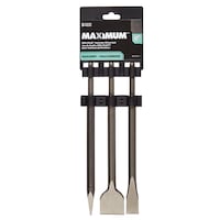 MAXIMUM SDS-PLUS Hammer Carbide Tipped Chisel Set for Masonry, Stone, 3-pc Front_Flat