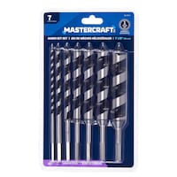 Mastercraft 7.5-in HCS Auger Bit Set for Wood, 7-pc Front_Flat