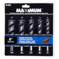 Mèche tarière MAXIMUM en acier à carbone élevé, pour bois avec clous, 6 po, paq. 5 Front_Flat