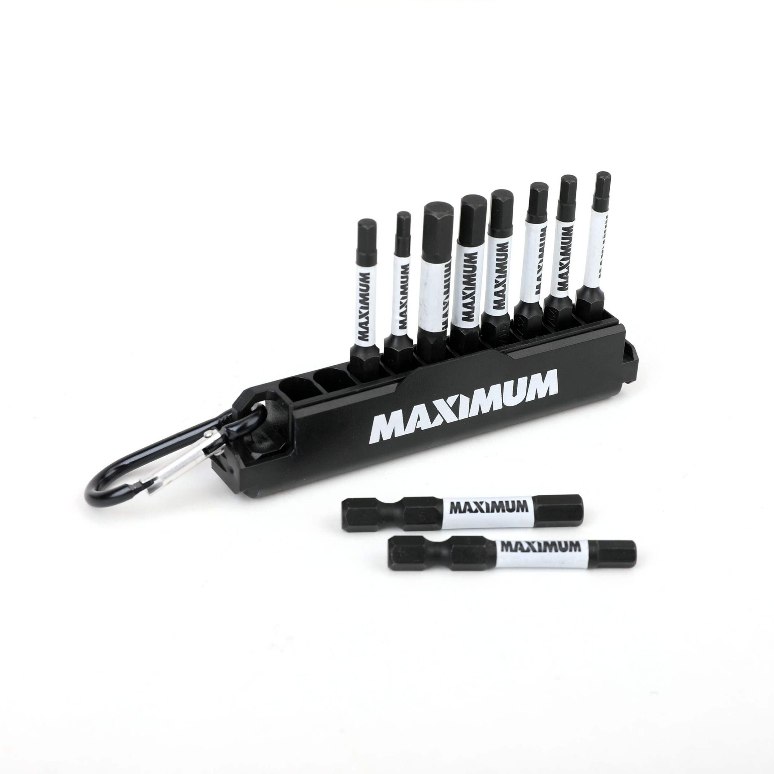 MAXIMUM Mixed Hex Bit Carabiner Clip Set, 10-pc Composite_or_Mixed