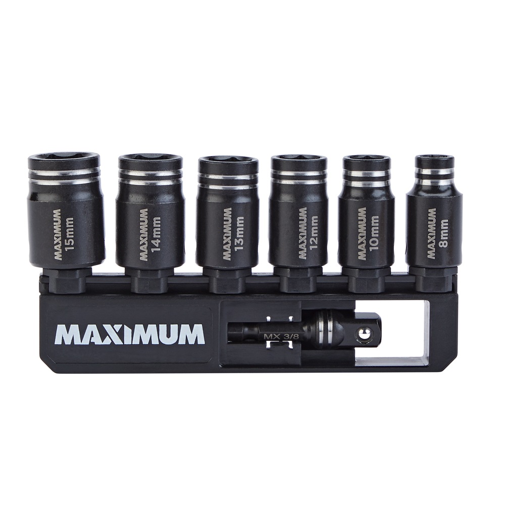 MAXIMUM Impact Metric Black Oxide Socket Set for Metal, Plastic
