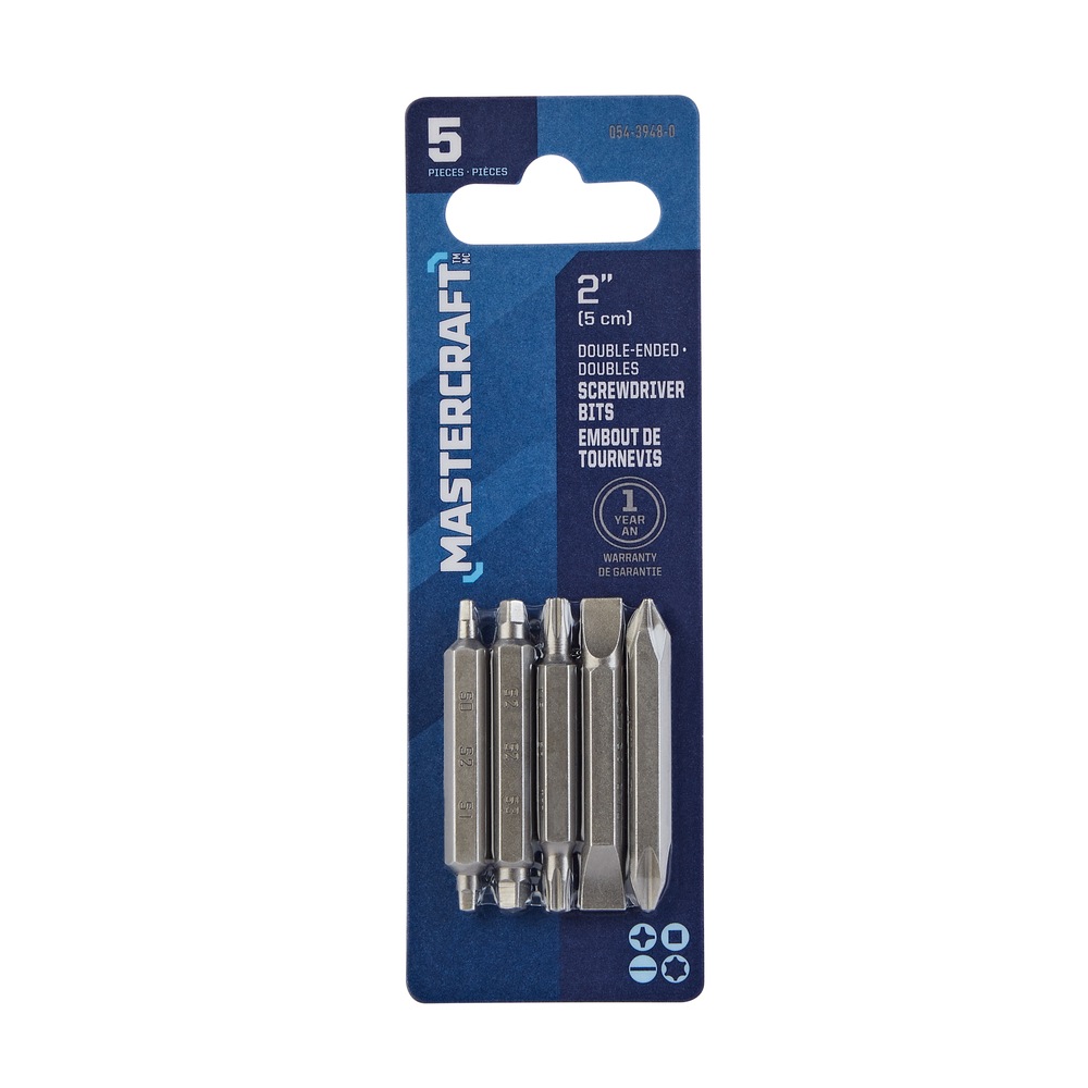 Mastercraft Double Ended 2in Carbide Screwdriver Bit Set for Metal