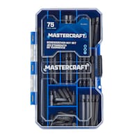 Mastercraft Carbide Assorted Screwdriver Bit Set for Metal, Plastic, Masonry, 75-pc Front_Flat