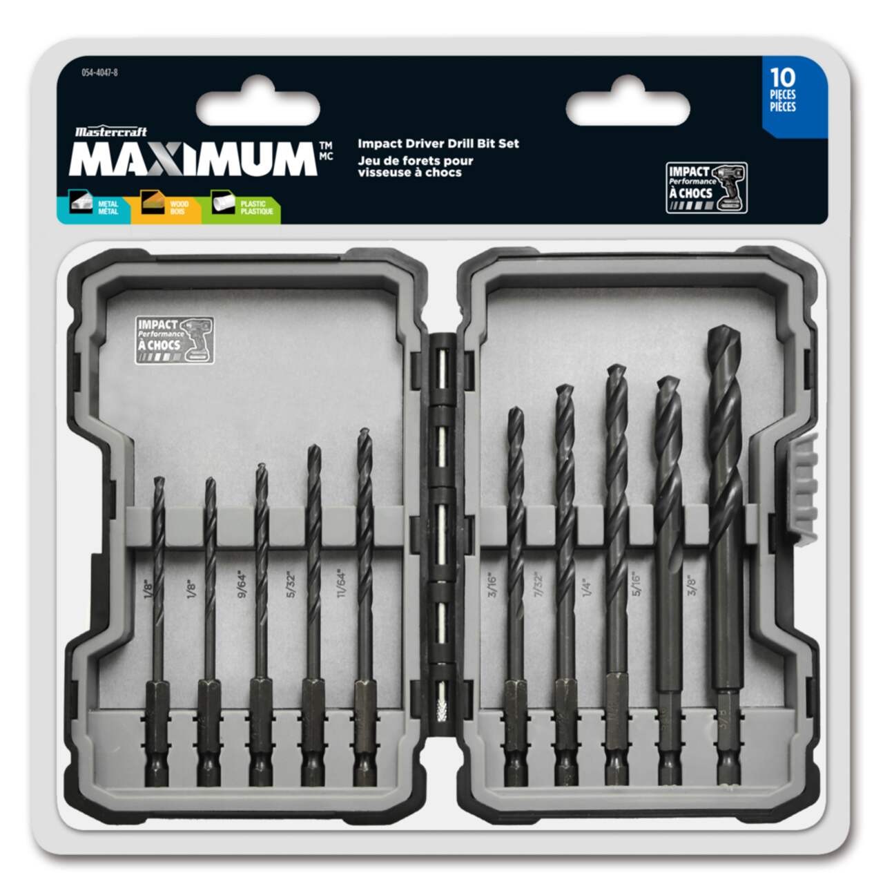 MAXIMUM 10 pc Impact Hex Shank Drill Bit Set Canadian Tire