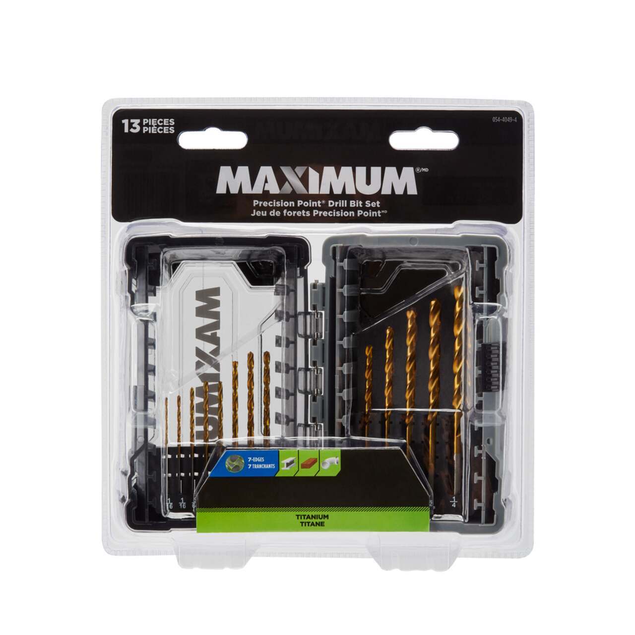 MAXIMUM Precision Point 7 edge Titanium Drill Bit Set for Wood Metal Plastic 13 pc Canadian Tire